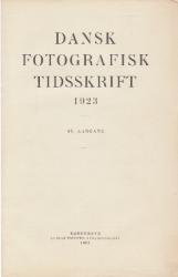 Billede af bogen Dansk fotografisk Tidsskrift 1923-24