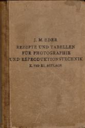 Billede af bogen Rezepte und Tabellen für Photographie und Reproduktionstechnik